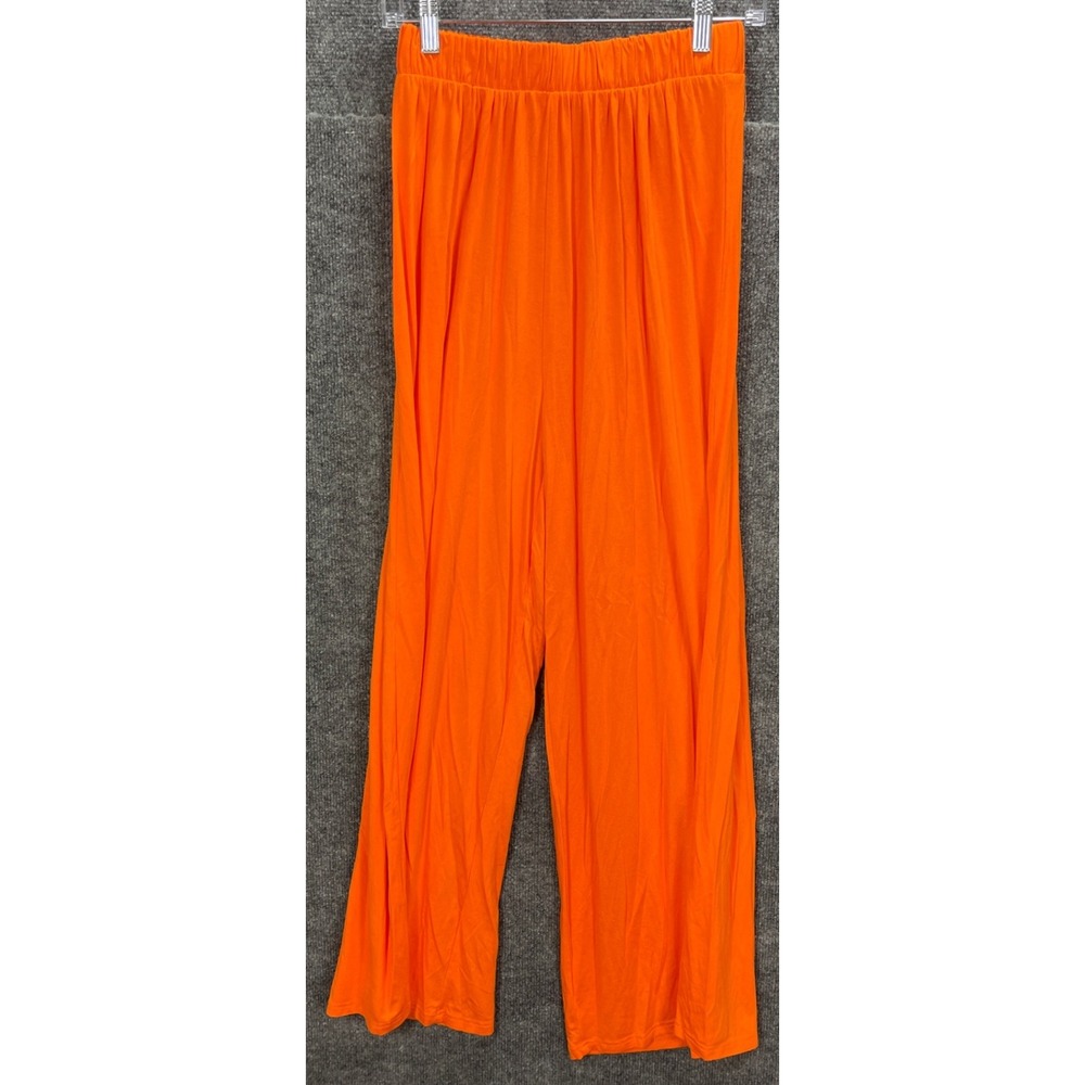 Pink Lily Womens S Bright Orange Wide Leg Lounge Pants Elastic Waist